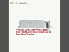 Groothandel Custom Logo Wit karton Kleine rechthoekige cosmetische make-up Tuck Top Paper Boxes Verpakking