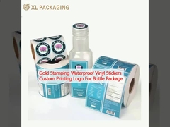 Gold Stamping Waterdicht Vinyl Stickers Custom Printing Logo Voor Fles Verpakking