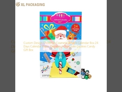 Op maat gemaakte kerst cosmetische advent kalender doos 24 dagen kalender papier verpakking