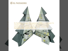 XL Packaging Custom Packaging Box Factory Aftellen tot Kerstmis met Luxe Cadeaus Exquise 12/14-Laden Kerstboom Adventskalender Custom Ladebox Verpakking met Goudfolie Accent