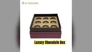 Luxe chocoladedoos paarse geschenkverpakking