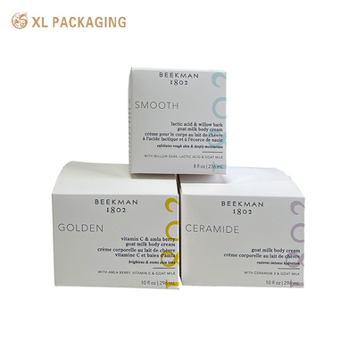 kopen Op maat gedrukte cosmetische fles vouwbaar karton papier doos make-up wit papier doos karton wit verpakkingspapier voor huidverzorging online manufacture