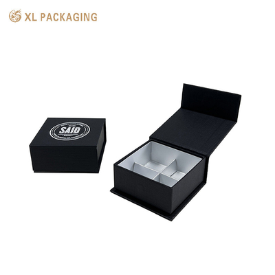 kopen 4-delige set zwarte magnetische chocolade dozen Premium papieren cadeauverpakking met gouden folie accenten Rigid structuur fluwelen bekleding Ideaal voor gourmet chocolade trouwfeesten feestdagen cadeautjes online manufacture