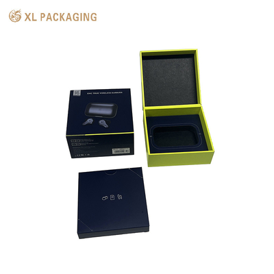 kopen Zwart stevig papier koptelefoon verpakkingsdoos schokbestendig mobiele Bluetooth-headsetdoos met magnetische sluiting schuim inbrengen glanzend laminaat elegant ontwerp voor draadloze koptelefoon Tech cadeautjes online manufacture