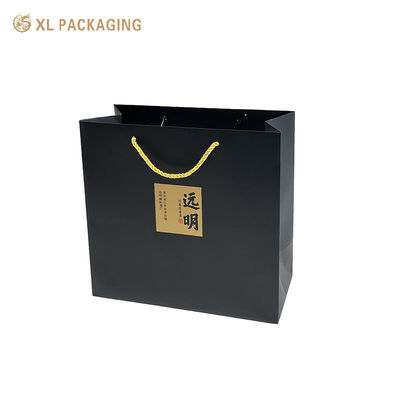 kopen Custom Black Paper Shopping Bag voor kleding en wijnverpakkingen online vervaardiging