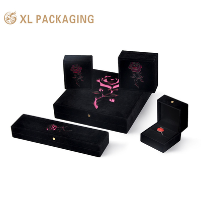 kopen Custom Logo Lint Sieraden Doos Verpakking Halsketting Oorbellen Armband Set Sieraden Display Berging Sieraden Doos online manufacture