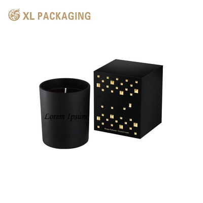 kopen Op maat gedrukte zwarte geurende kaarsdoos kartonnen kaarspapier verpakkingsdozen goudfolie stempel deksel en basis cadeaubon online manufacture