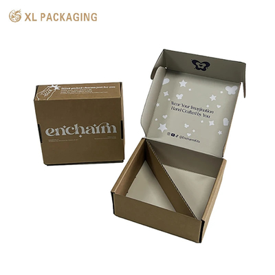 kopen Herbruikbaar logo Bruin Kraft Geaffrouwde verzenddozen Schoenen Stof Kleding Haarverlengingen Papierdoos Verpakkingsdoos Mailerdoos online manufacture