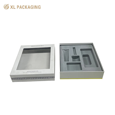 kopen Luxe Custom Gift Box Cosmetische huidverzorging Verpakking Kartonnen papieren dozen, deksel en basis Papierdoos met raam online manufacture