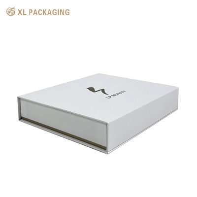 kopen Witte magneet papieren doos Goud folie logo Magnetische sluiting cadeaubon Verpakking Huidverzorging Doos Met EVA Invoegsel online manufacture