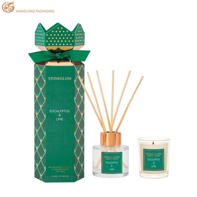 kopen Milieuvriendelijke 350g Kraftpapier Parfumdoos met Hot Stamping Logo en Green Ribbon Accessoires online manufacture