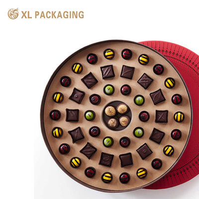 kopen Op maat gemaakte ronde chocolade dozen. Luxe embossed verpakking. online vervaardiging