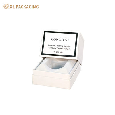 kopen Op maat gemaakte luxe cosmetische cadeaubon met boek-stijl flip deksel ontwerp en premium mat wit speciaal papier met op maat gegoten EVA schuim voering online vervaardiging