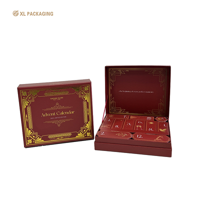 kopen XL Verpakking Op maat gemaakte luxe dozen Magnetendoos Rigid karton 12 dagen countdown Leeg Adventkalender Doos Voor dessert Chocolade slakkenpoets online vervaardiging