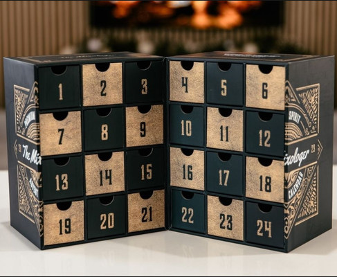 kopen 24 Schuifkast Twee zijden open adventskalenderdoos met vingergat online vervaardiging