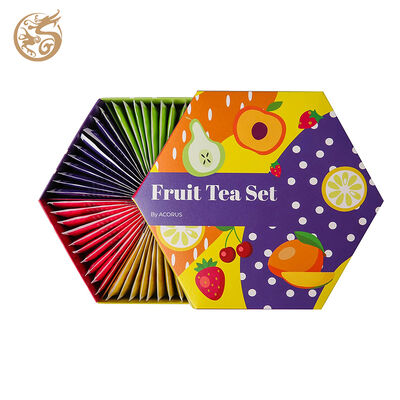 kopen Custom Printed Hexagonal Tea & Dessert Gift Box With Paper Divider Insert Packaging online vervaardiging