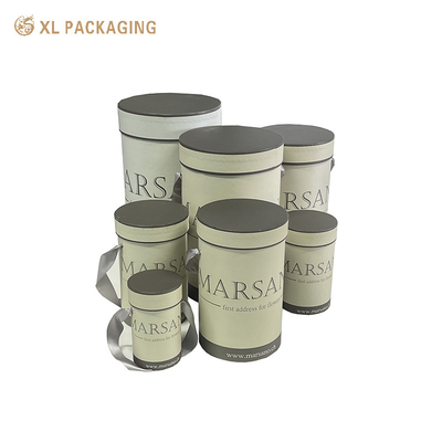 Gepersonaliseerde grijze cilinder verpakking ronde doos bloemen papier buis voor bloemen cosmetische cadeautje
