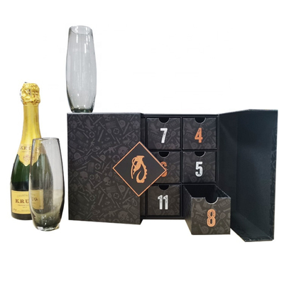 12 dagen wijn advent kalender doos Custom lege kerst countdown cadeau doos