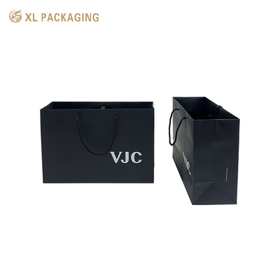 XL Verpakking Aangepaste Verpakking Zwarte Zak Met Eigen Logo Winkelpapier Cadeautassen Bedrijf Voor Schoenen En Kleding