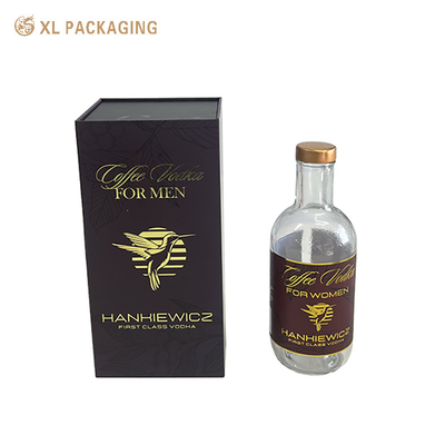 Custom blauw papier karton stijve dozen boekvorm whisky alcohol drank wijn verpakking cadeaubon met magneet sluiting