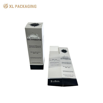 Opvouwbare platte cosmetische verpakkingsdoos met premium wit karton en monochroom retro print voor essentiële oliën