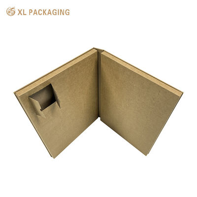 Aangepaste Bruine Dubbele Deur Adventskalender Doos voor Theezakjes, Vlakke Verzending, 350gsm Kraftpapier Verdelers met Scheurperforatie