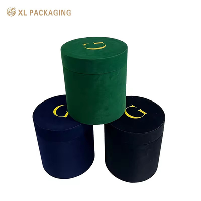 Luxe Kleur Fluweel Ronde Droog Bloemdoos Rozen Geschenkdozen Valentijnsdag Ronde Cylinder Verpakking Fluweel Bloembuis
