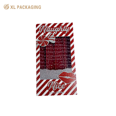 Rood Cosmetische Lipgloss Lipstick Verpakkingsdoos Papier Glitter Slide Drawer Verpakkingsdoos