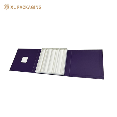 Rigid Purple Chocolate Gift Packing Box Dessert Holding Magnetisch sluitbaar cadeaubon