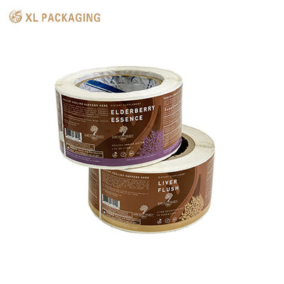 Gestempelde vinylflesstickerlabels Waterdicht aangepast rolformaat