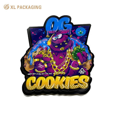 Geurbestendige Mylar Zipper Bag Op maat gemaakte papieren sticker verzegelde plastic zak voor snoepverpakking