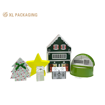 Persoonlijke lege cosmetische adventkalender doos Kerstboomvorm Kleine lade cadeau verpakkingsdoos
