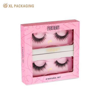 Groothandel Op maat gedrukt Rigid Cardboard Paper Box Cosmetic Paper Box False Eyelash Packing Box
