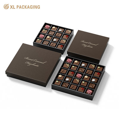 Zacht aanrakende leer voel harde kartonnen cadeaubon voor aanpasbare chocoladeverpakkingen