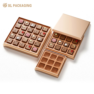Gepersonaliseerde chocolade verpakkingsdoos met deksel en spons Invoeg Rigid Kraft Gift Box