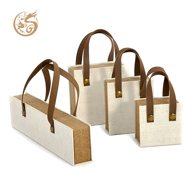 Magnetische harde kartonnen doos voor sieraden halsketting Armband Textuur Papier Boekvorm