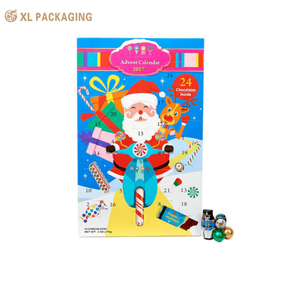 Custom Design Kerstmis Kosmetische Adventskalender Doos 24 dagen Kalender Papierverpakking Chocolade Koekjes snoep Geschenkdoos