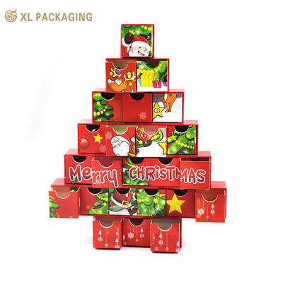Luxe Kerst Mysterie Papier Geschenk Advent Kalender Doos Verrassing Cosmetische Mysterie Dozen Met Jolly Verpakking
