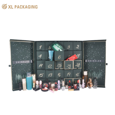 Adventskalender Doos Cmyk Custom 24 25pcs Nieuwjaar Volledige Printing Voor Cosmetische Huidverzorging Schoonheid Geschenk Kerstdoos Drawer