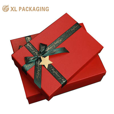 Sjaal geschenkdoos met rode strik | Elegante verjaardagsverpakking