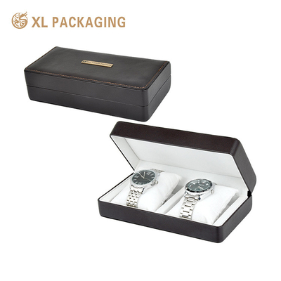 Gepersonaliseerd logo mannen vrouw horloge set verpakkingsdoos met kussen, luxe horloge papieren cadeau verpakkingsdoos