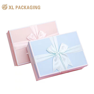 Macaron Matte Specialty Paper Chocolate Packaging Box met met de hand gebonden 3D satine boog en deksel- en basis stijve structuur