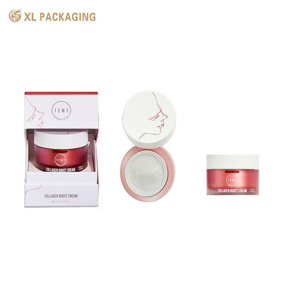 Custom Eco Recyclable Cosmetic Gift Box met schuin transparant raam en opvouwbare platte structuur voor gezichtscrème