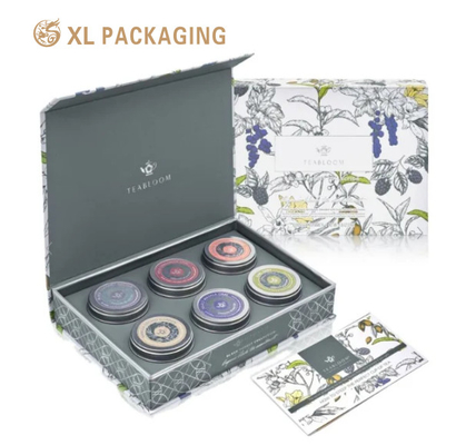 Gepersonaliseerde ontwerp thee papier verpakkingsdoos, Eco-vriendelijke luxe magnetische cadeaubon.