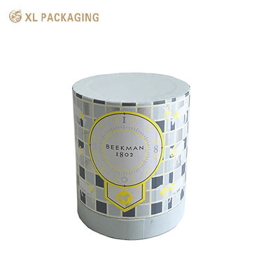 Groothandel Custom Flat Edge Paper Tube Box, Matt Silver Foil Stamping, lege witte inwendige cosmetische cilinderverpakking