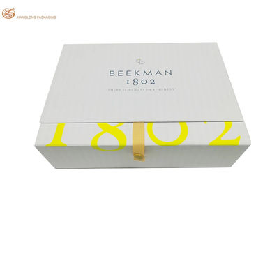 Fabriek Custom Flip Book Gift Box met lint metalen knop sluiting voor huidverzorging cosmetische kleding verpakking