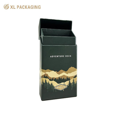 Groothandel Custom 3 Pieces Slant Cigar Packaging Box, CMYK Print Matte Laminatie Donkergroen Binnenkant Rigiede Tabakdoos