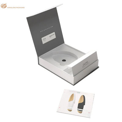 XL Verpakking Op Maat Bedrukte Cosmetica Dozen Gezichtsreiniger Klepdeksel Verpakking Doos, Grijs Magnetische Cosmetica Papieren Doos Met Flock Tray