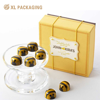 Groothandel aangepaste chocolade dozen Luxe kartonnen verpakking met geïmpregreerd logo Anti-tarnish papier Gemakkelijk open ontwerp Bescherm chocolade versheid Verhoog ontdooiing voor detailhandel cadeau