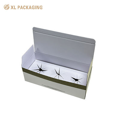 Op maat gedrukt All-in-one opvouwbare huidverzorgingsmailbox Platte verzending gegolfde verpakkingsdoos Matte laminatie Warm stempelen Gouden logo